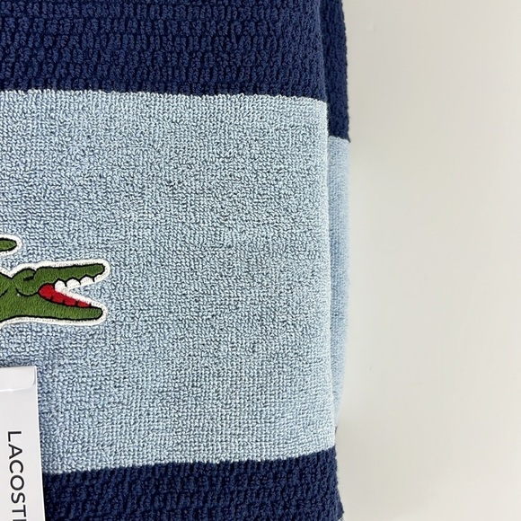Lacoste Bath Towels Blue Big Green Crocodile Logo 30" x 52" 100% Cotton NEW (3) - Picture 7 of 11